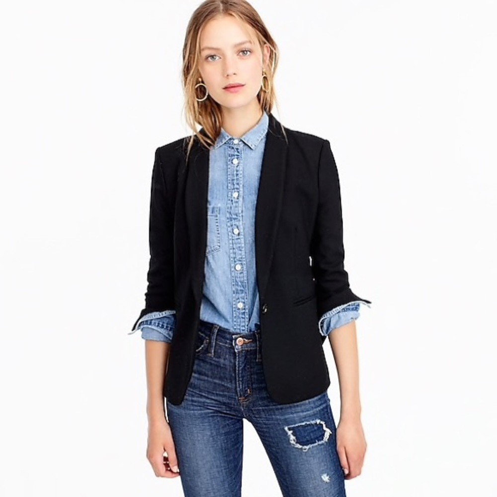 J. Crew sz 16 Parke Blazer Wool Blend Black